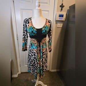 Eva Varro Floral and Animal Print Dress